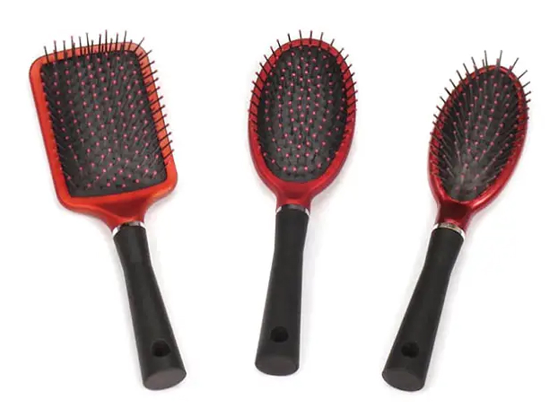 Rubber Coating Plastic Cushion & Vent Hair Brush Set