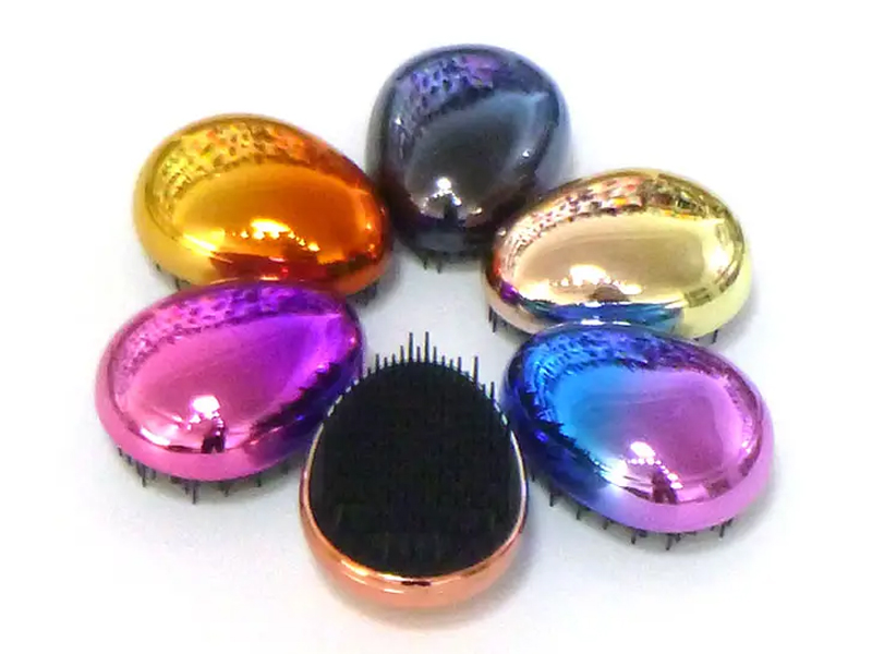 Egg Shaped Electroplated Mini Detangling Hair Brush