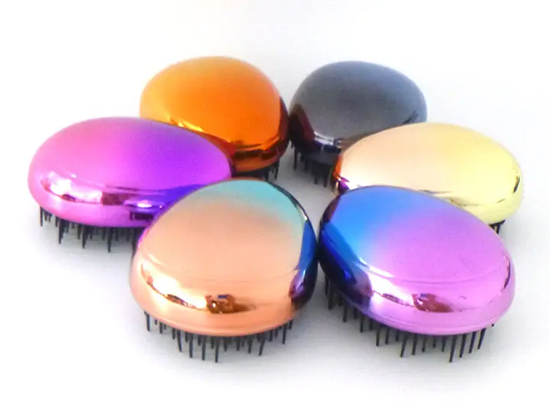 Egg Shaped Electroplated Mini Detangling Hair Brush