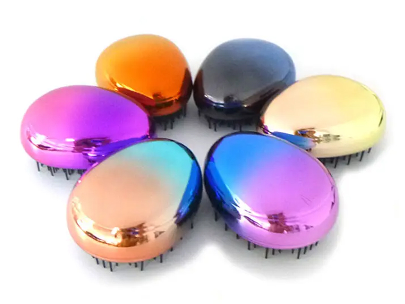 Egg Shaped Electroplated Mini Detangling Hair Brush