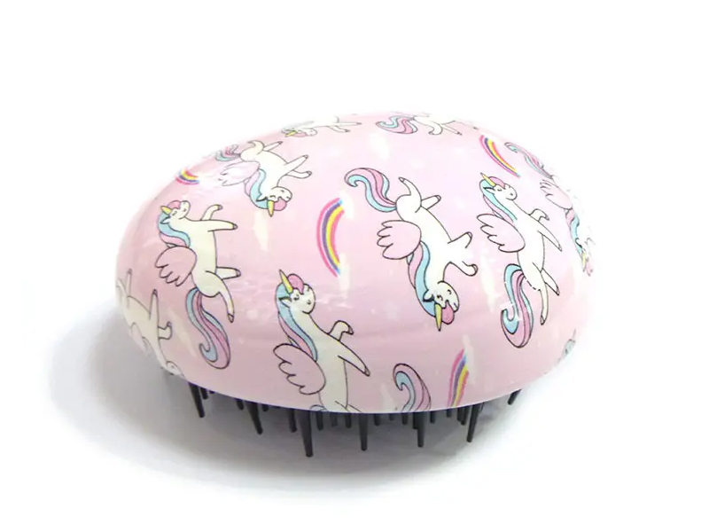Kids Transparent Lavender Colored Detangler Egg Small Hair Brush