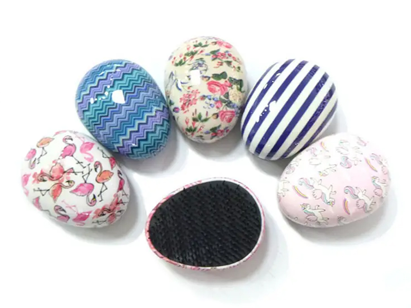 Kids Transparent Lavender Colored Detangler Egg Small Hair Brush