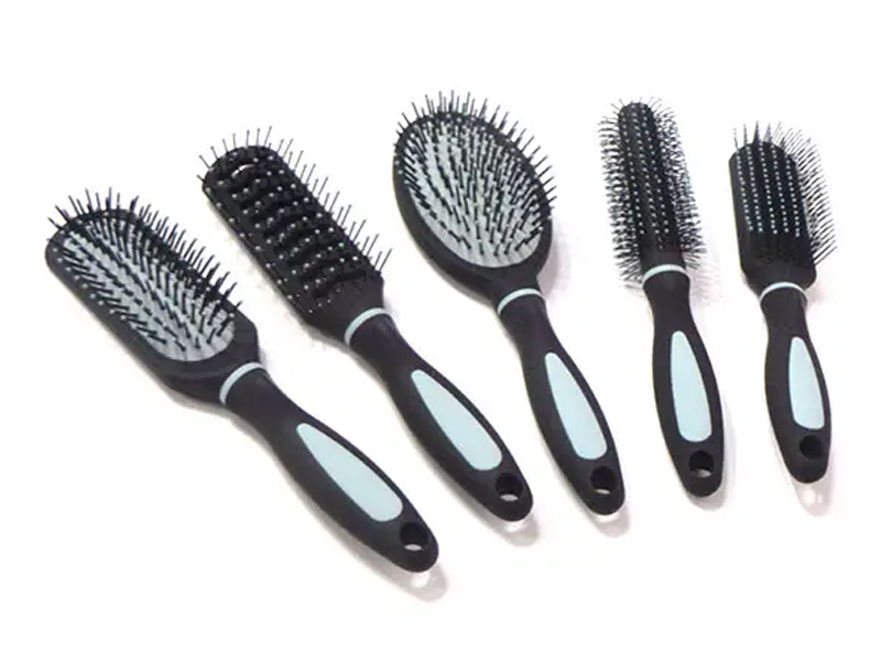 Plastic Handle Detangle  Hard Bristle Scalp Massager Comb Set