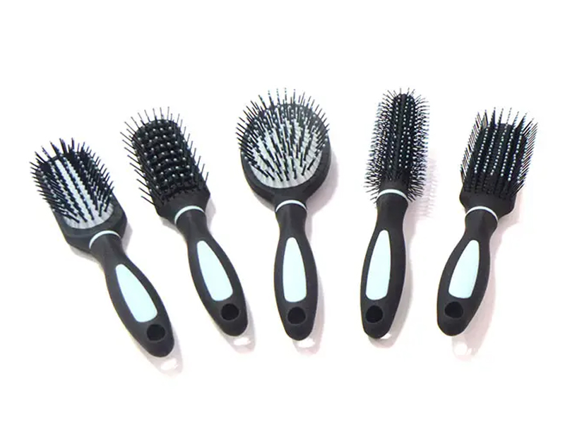 Rubber Coating Plastic Hair Brush Set