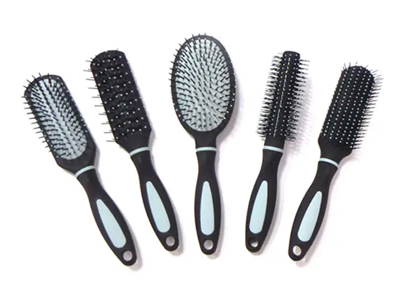 Rubber Coating Plastic Hair Brush Set