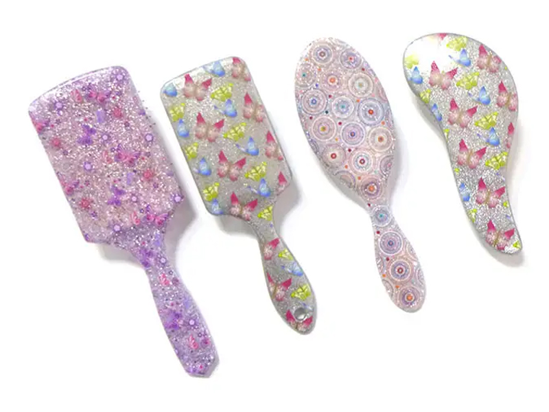 Mini Soft Touch Plastic Detangling Hair Brush