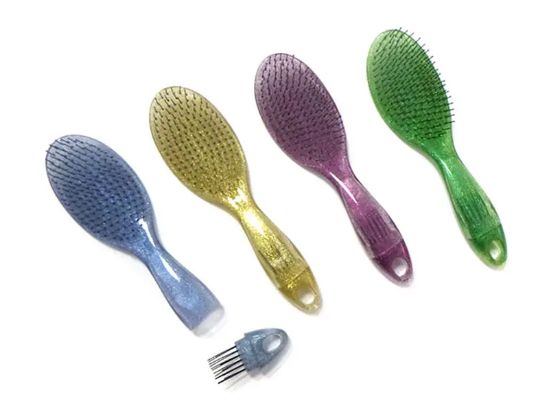 Transparent Detangling Glitter Hair Brush