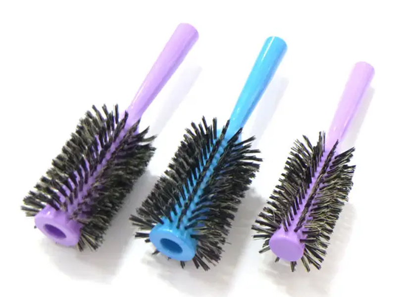 Round Colorful Nylon & Boar Bristle Hair Styling Hair Brush
