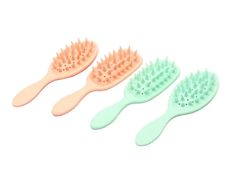 Rubber Coating Scalp Massage Detangling Brush