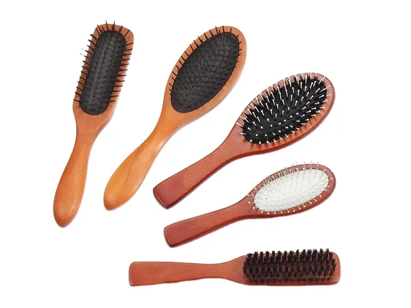 Wooden Cushion Pins Hair Brush